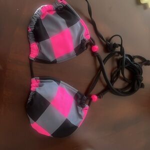 Bikini top with pink bead embellishment